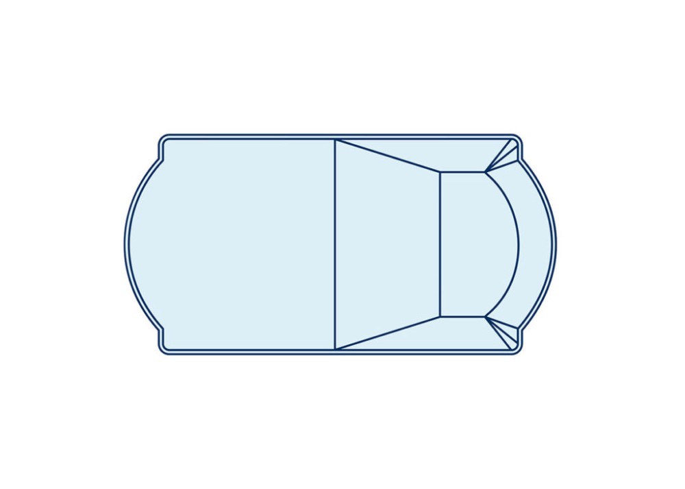 top-down view illustration of vinyl liner roman pool shape