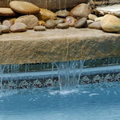 custom fiberglass pool waterfall water feature
