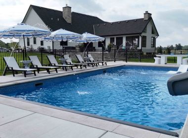 18x36 Hartland Vinyl Liner Pool with Tanning Ledge, Slide, and Deck Jets