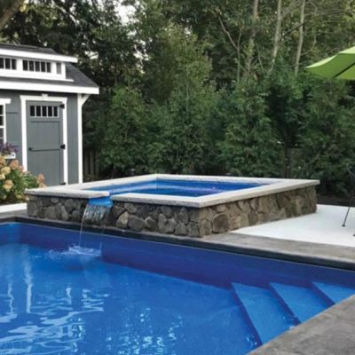 custom pool spillover spa water feature