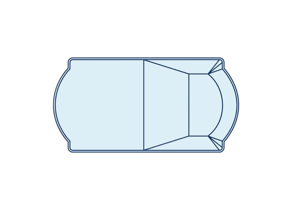 top-down view illustration of vinyl liner roman pool shape